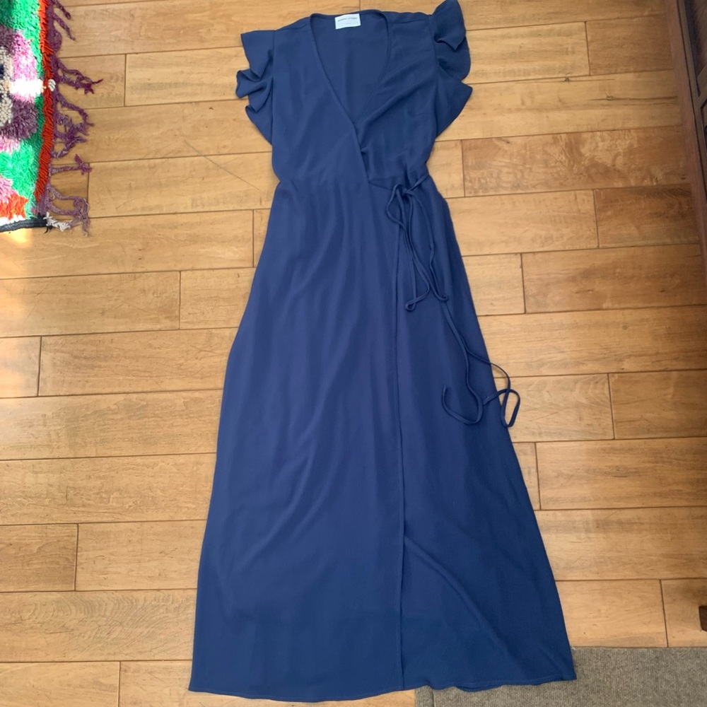 Modern Citizen Tabitha Wrap Maxi Dress Navy L
